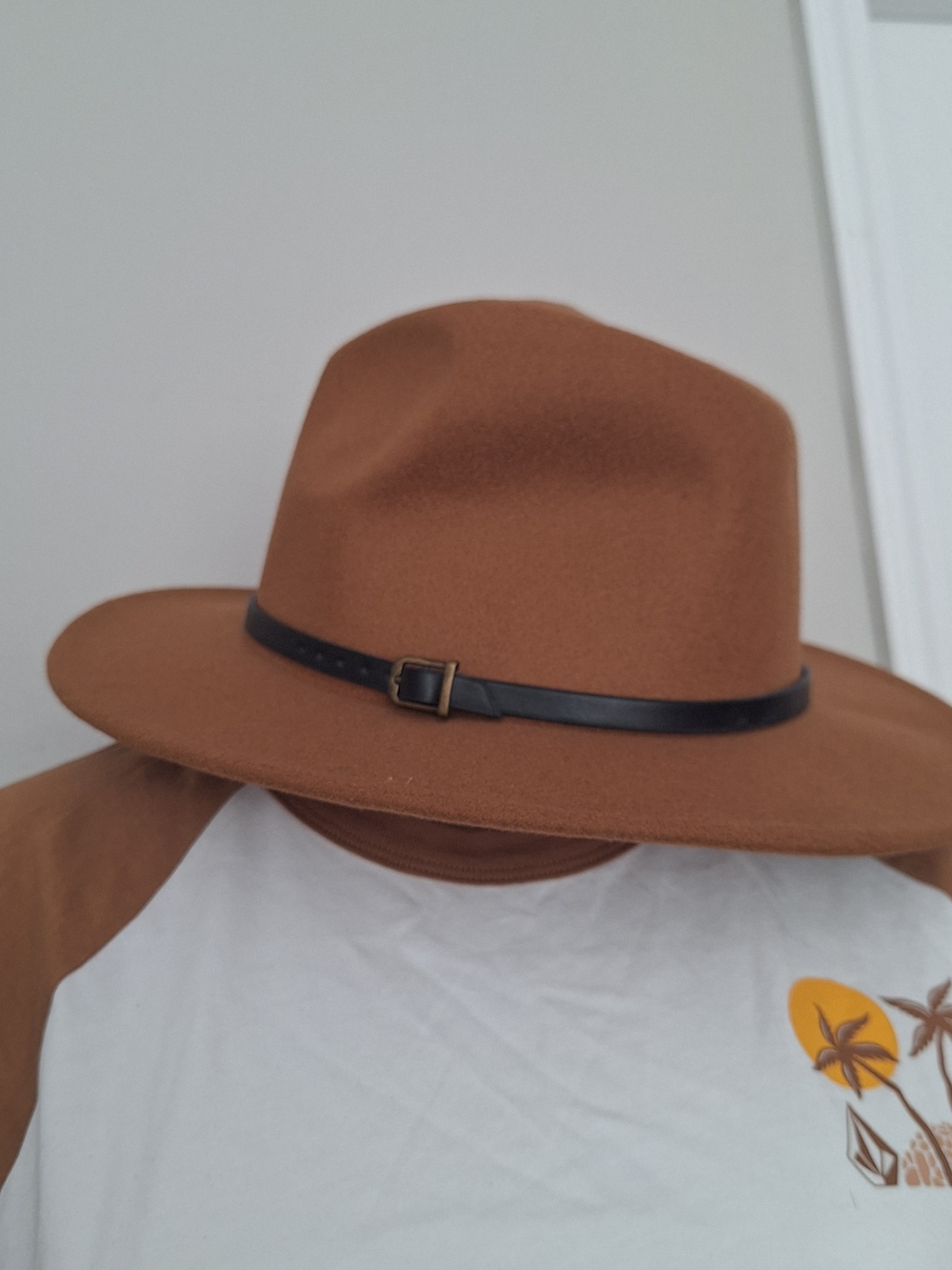 The Royal Standard Brown Wool Blend Boho Fedora Hat with Black Band